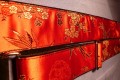 Gold Bamboo with Black on Red