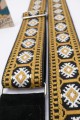 Mustard, Black and White Snowflake